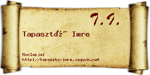 Tapasztó Imre névjegykártya